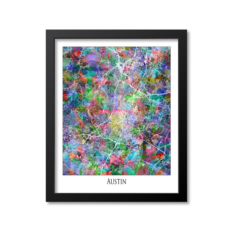 Austin Map Art Print, Texas – Print A Patent