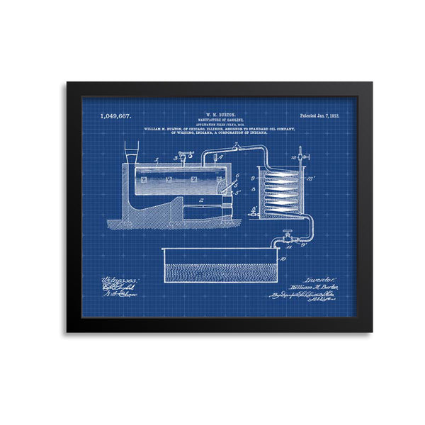 Gasoline Patent Print, Industrial Wall Decor, Gift for Car Enthusiast Mechanic