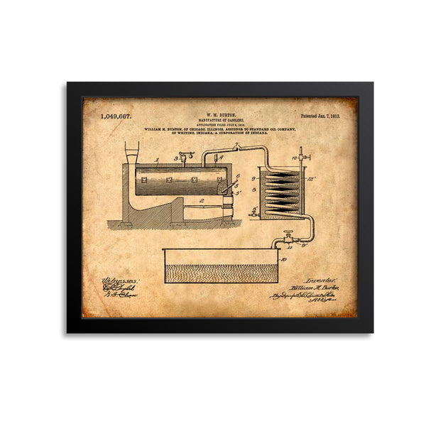 Gasoline Patent Print, Industrial Wall Decor, Gift for Car Enthusiast Mechanic