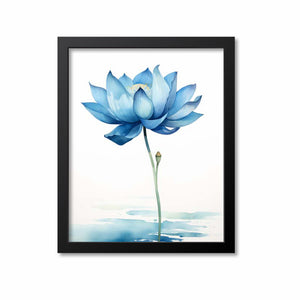 Blue Lotus Watercolor Botanical Print
