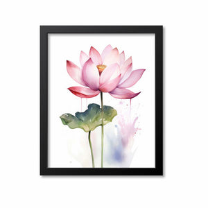 Pink Lotus Watercolor Botanical Print