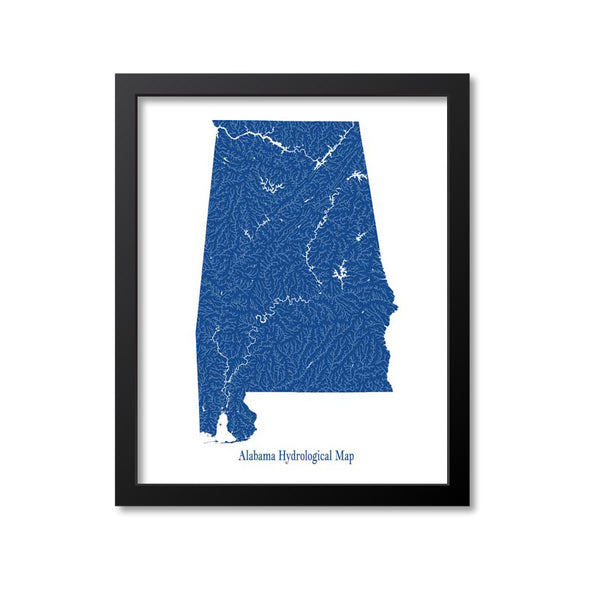 Alabama Hydrological Map Print