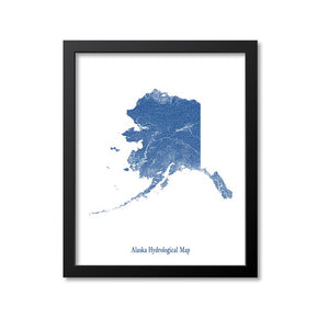 Alaska Hydrological Map Print