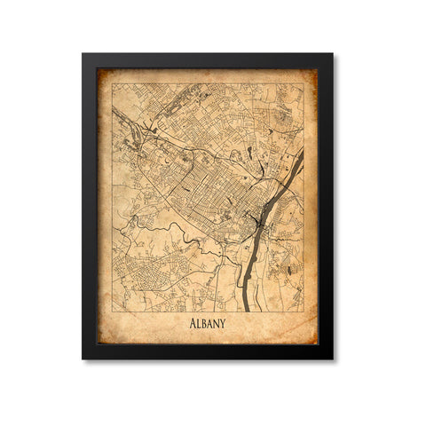 Albany Map Art Print, New York