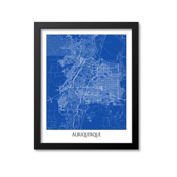 Albuquerque Map Art Print, New Mexico
