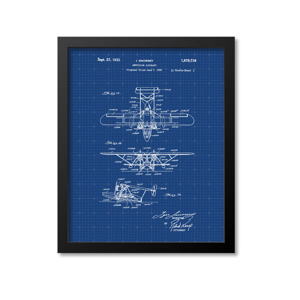 Amphibian Aircraft Patent Print