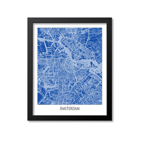 Amsterdam Map Art Print, Netherlands