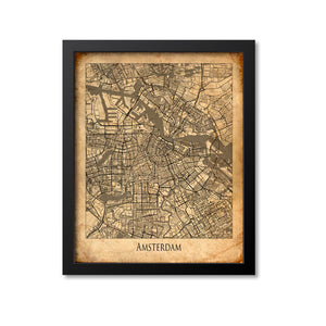 Amsterdam Map Art Print, Netherlands