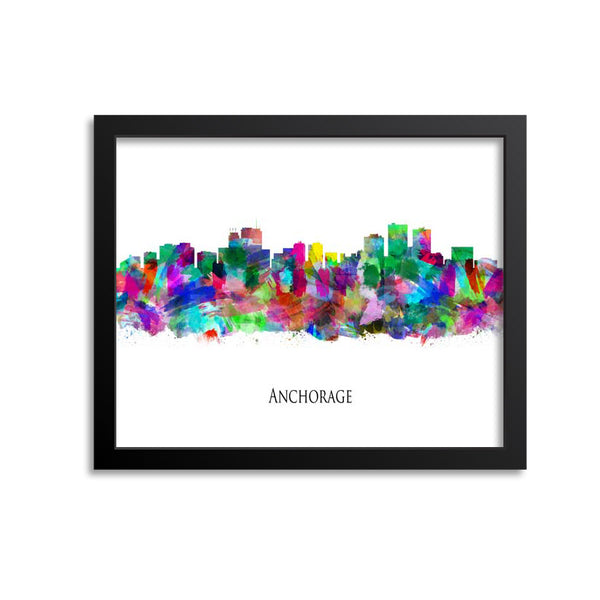 Anchorage Skyline Painting Art Print