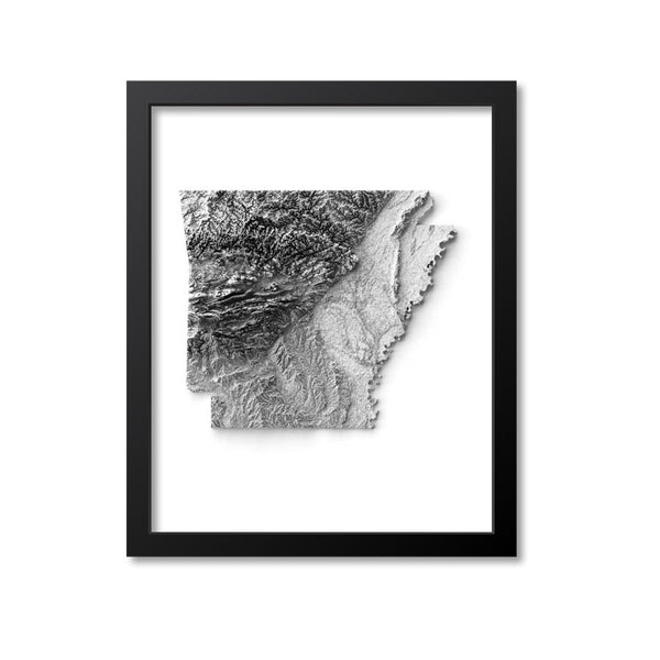 Arkansas Elevation Map Print