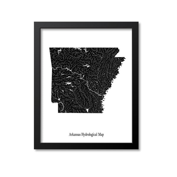 Arkansas Hydrological Map Print