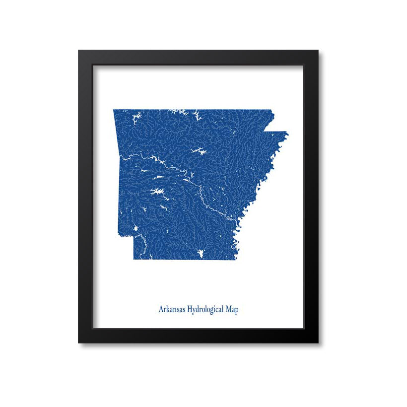 Arkansas Hydrological Map Print