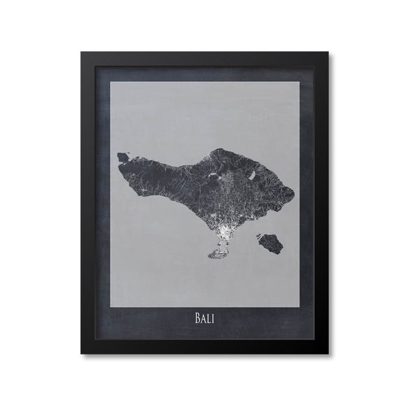 Bali Map Art Print, Indonesia