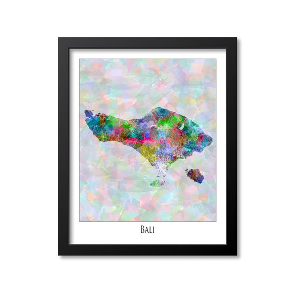 Bali Map Art Print, Indonesia