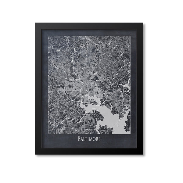 Baltimore Map Art Print, Maryland