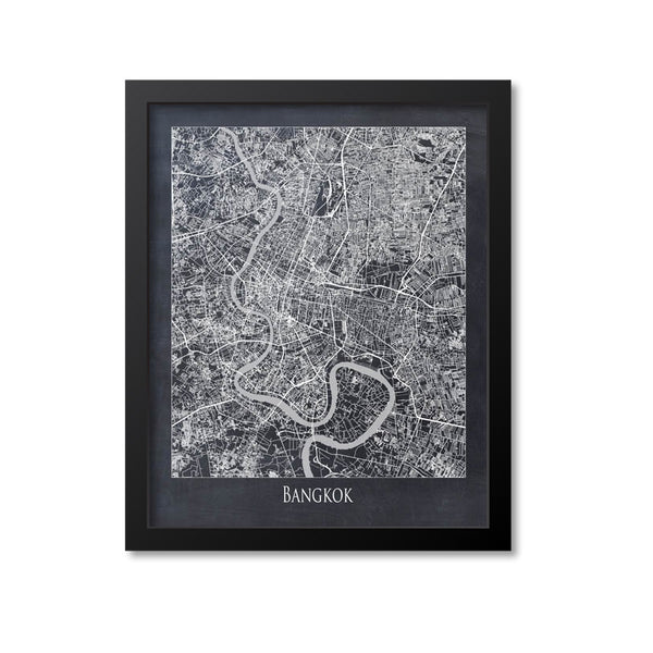 Bangkok Map Art Print, Thailand