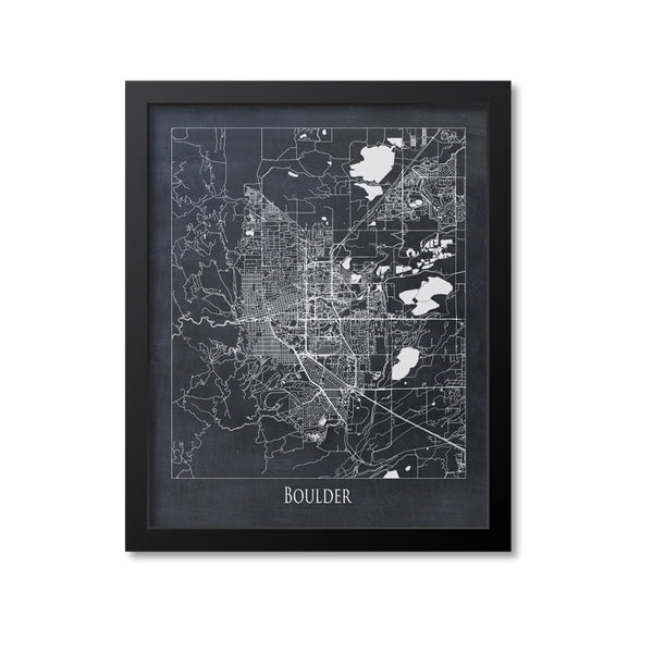 Boulder Map Art Print, Colorado