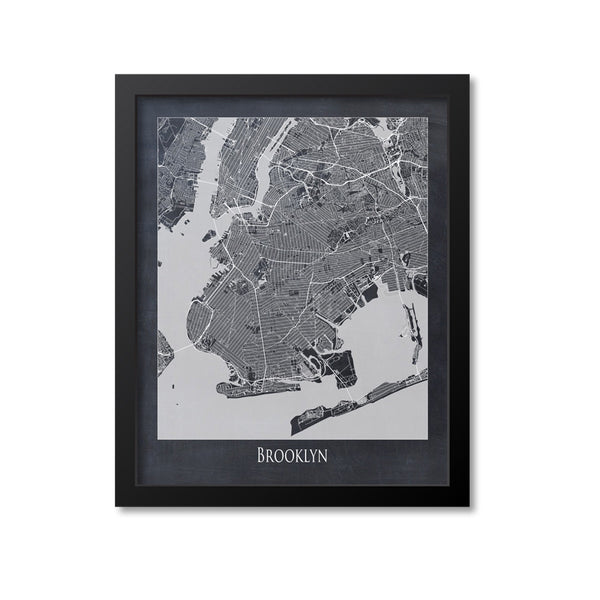Brooklyn Map Art Print, New York