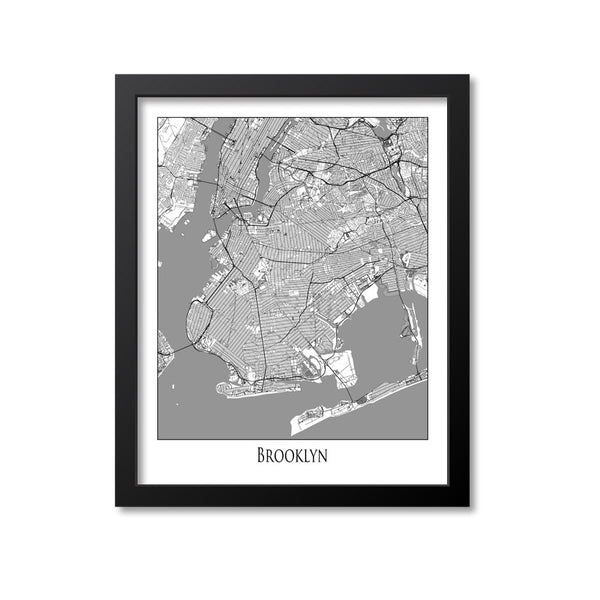 Brooklyn Map Art Print, New York