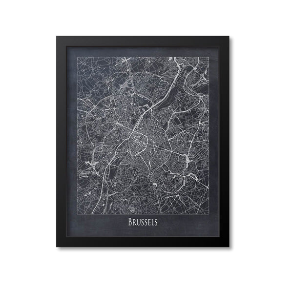 Brussels Map Art Print, Belgium