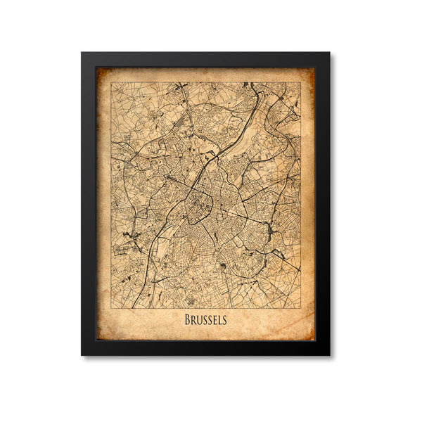 Brussels Map Art Print, Belgium