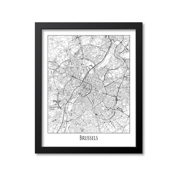 Brussels Map Art Print, Belgium
