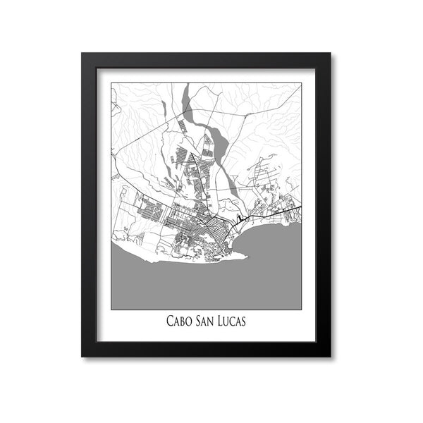 Cabo San Lucas Map Art Print, Mexico