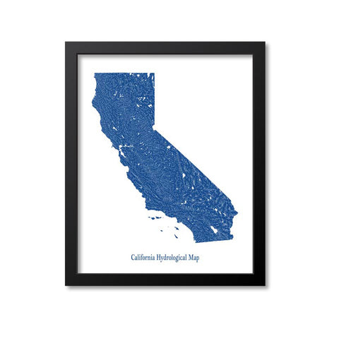 California Hydrological Map Print