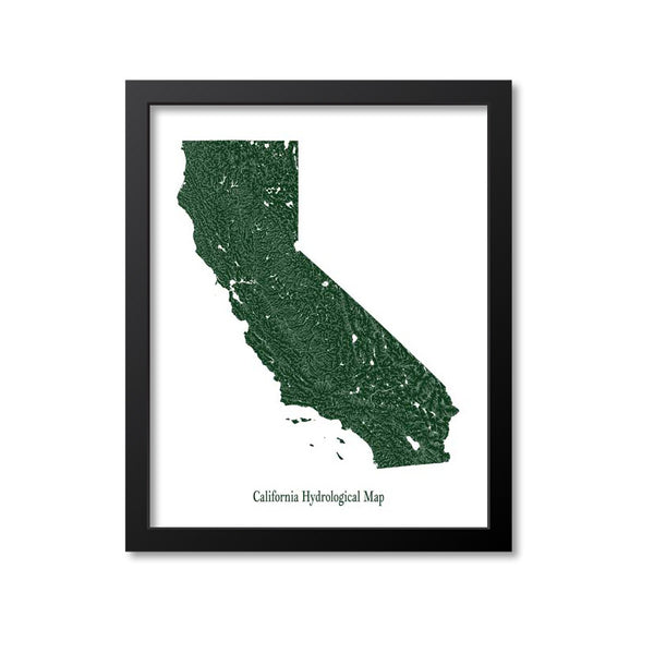 California Hydrological Map Print