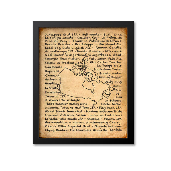 Canada Beer Map Art Print