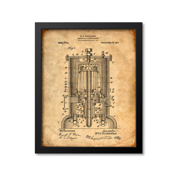 Centrifugal Water Purifier Patent Print