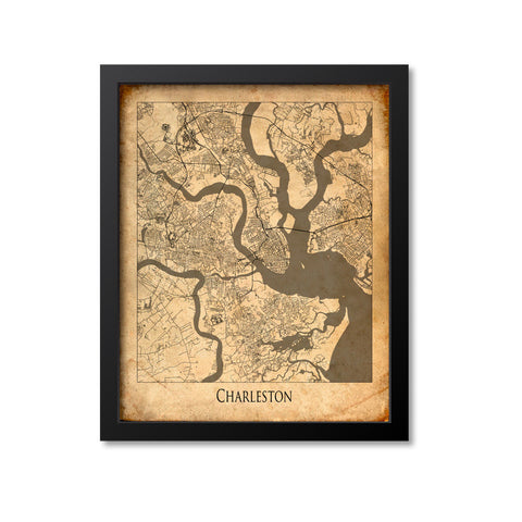 Charleston Map Art Print, South Carolina
