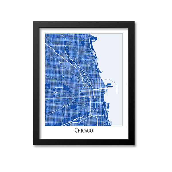 Chicago Map Art Print, Illinois