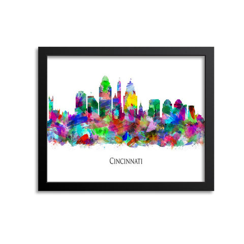 Cincinnati Skyline Painting Art Print