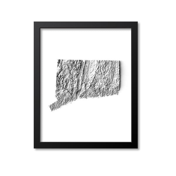 Connecticut Elevation Map Print