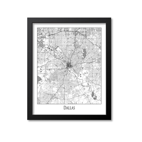 Dallas Map Art Print, Texas