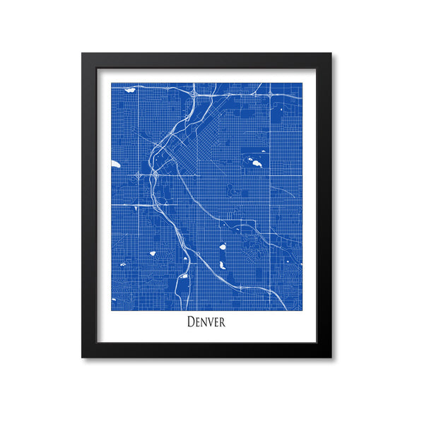 Denver Map Art Print, Colorado