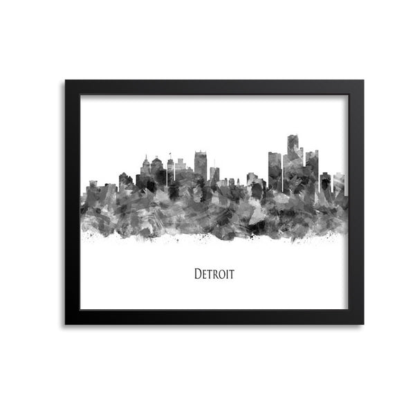 Detroit Skyline Painting Art Print