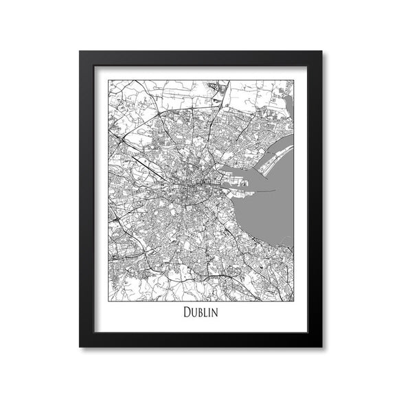 Dublin Map Art Print, Ireland