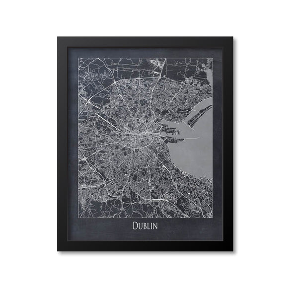 Dublin Map Art Print, Ireland