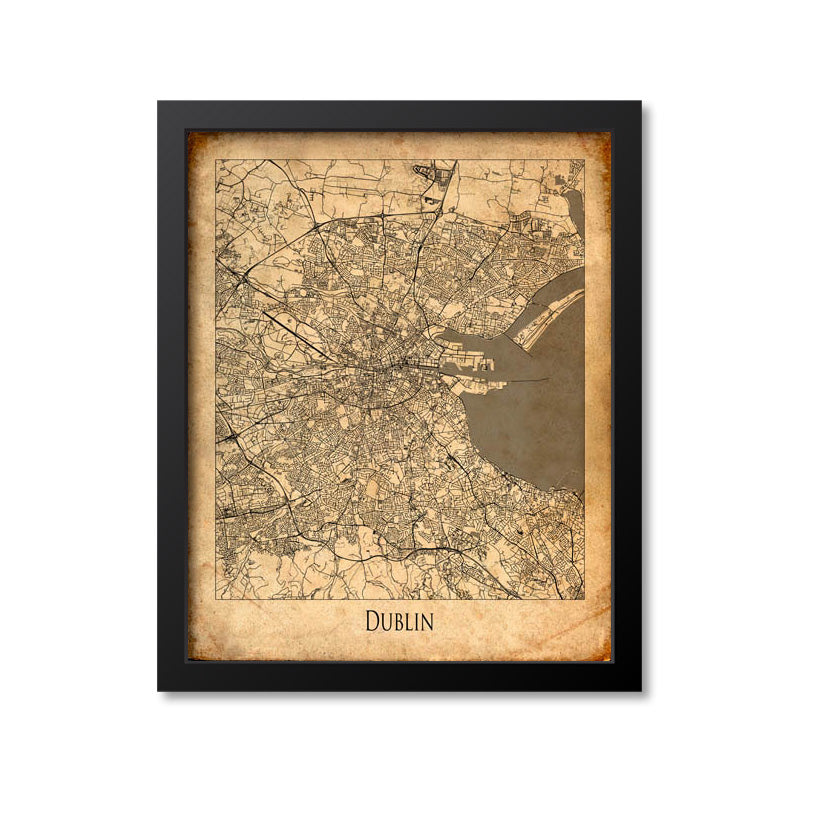 Dublin Map Art Print, Ireland