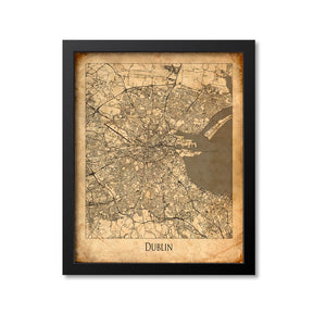 Dublin Map Art Print, Ireland