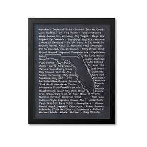Florida Beer Map Art Print