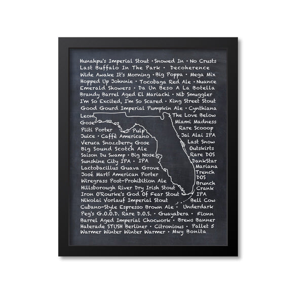 Florida Beer Map Art Print