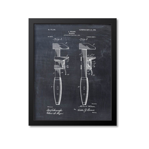 Framed Pipe Wrench Patent Print