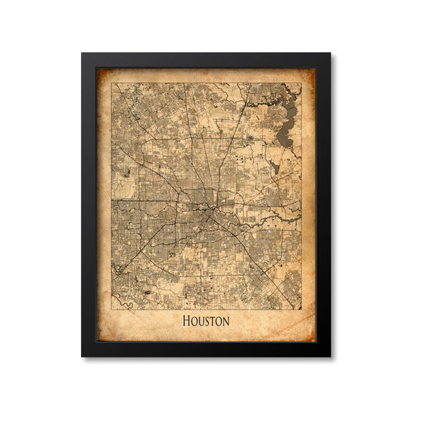 Houston Map Art Print, Texas