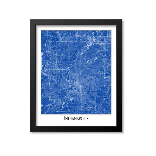 Indianapolis Map Art Print, Indiana