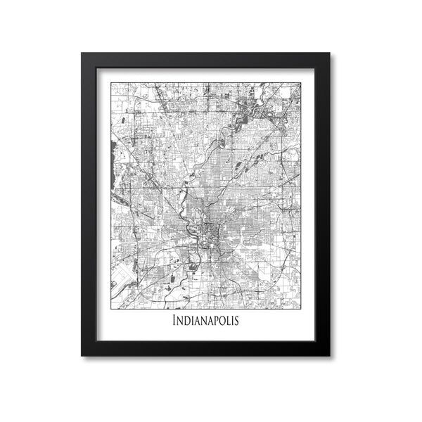 Indianapolis Map Art Print, Indiana
