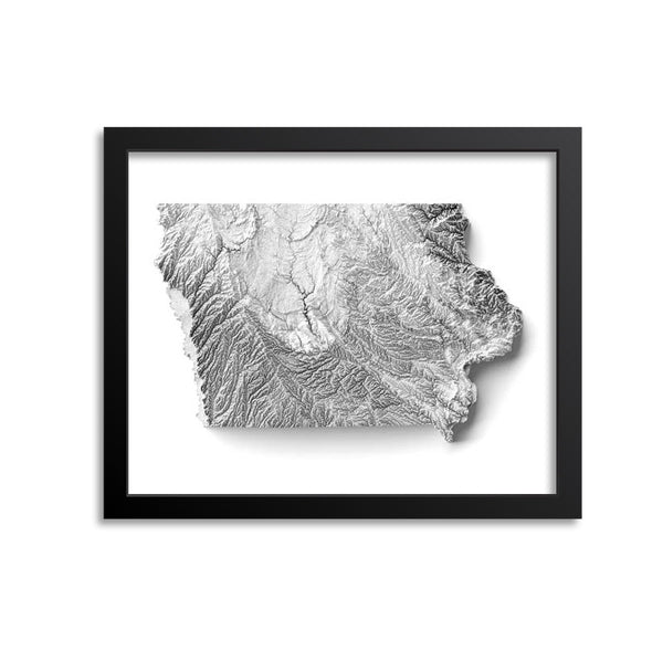 Iowa Elevation Map Print