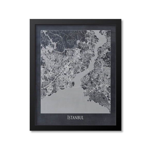 Istanbul Map Art Print, Turkey